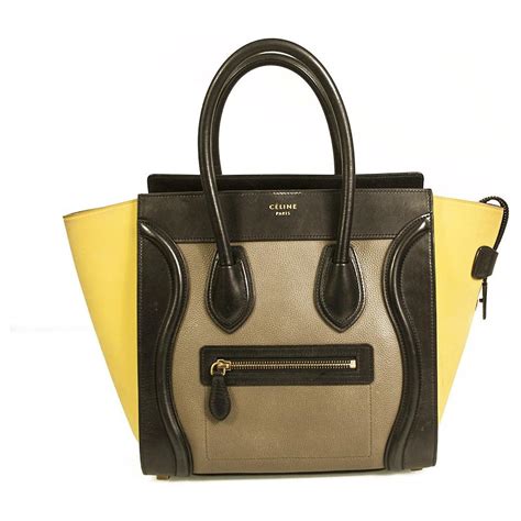 celine celine mini luggage tote tricolor calfskin & suede-limited edition|celeine mini luggage tote.